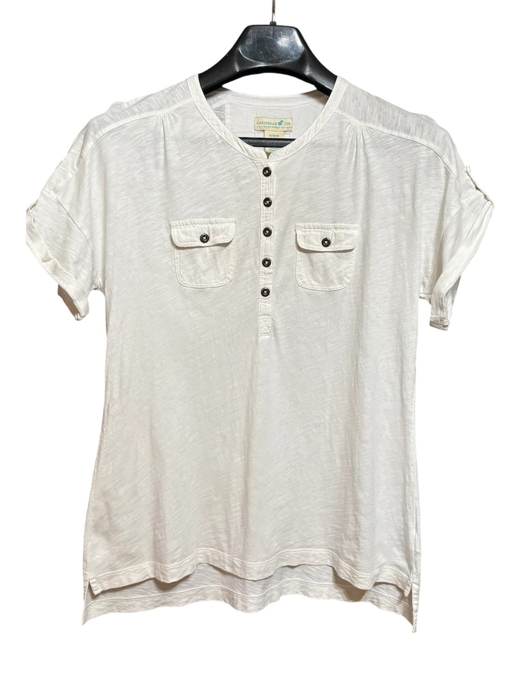 Caribbean Joe Women’s Tailored Button Down Top M